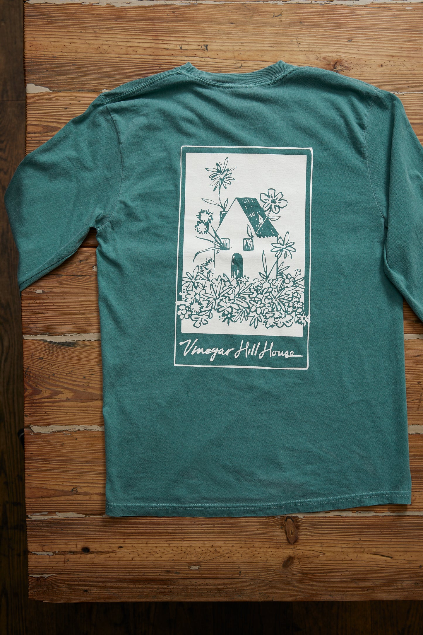 Vinegar Hill House Green Long Sleeve Crew Neck
